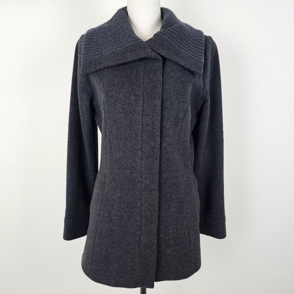 Cole Haan Womens Jacket Knit Full Zip Pockets Wool Cashmere Sz 8. No Belt